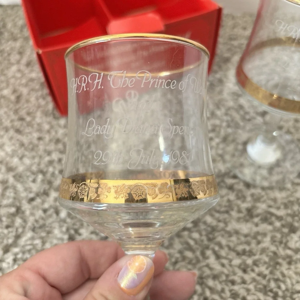 Dema Two Royal Wedding Commemorative Goblets in Original Box
